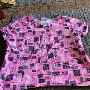 Breast cancer awareness scrub top used it’s a from scrub star